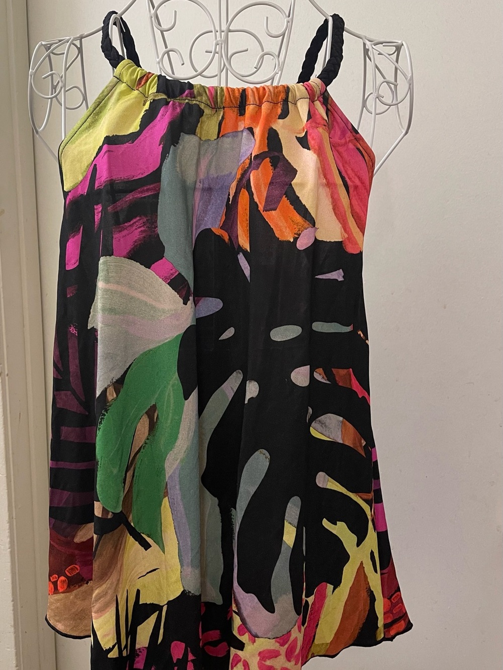 Desigual Vibrant Fuchsia and Yellow Abstract Print top